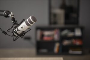 Een podcast microfoon