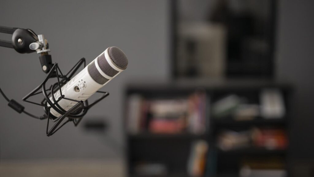 Een podcast microfoon